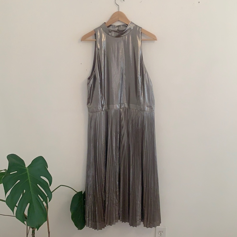 Ann Taylor, gold pleated dress